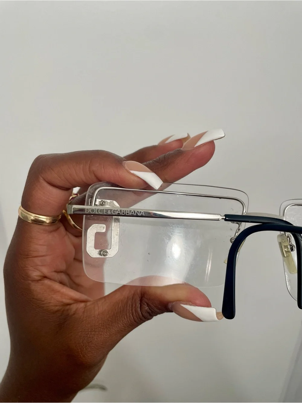 Dolce and Gabbana Stylish Rimless Black Accent sunglasses glasses